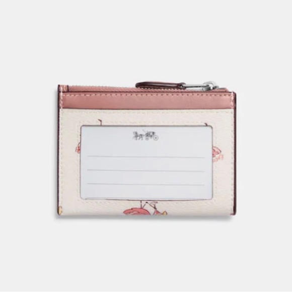 Coach Mini Skinny Id Case With Flamingo Print - Colour: Chalk & Pink Multi - Picture 2 of 2